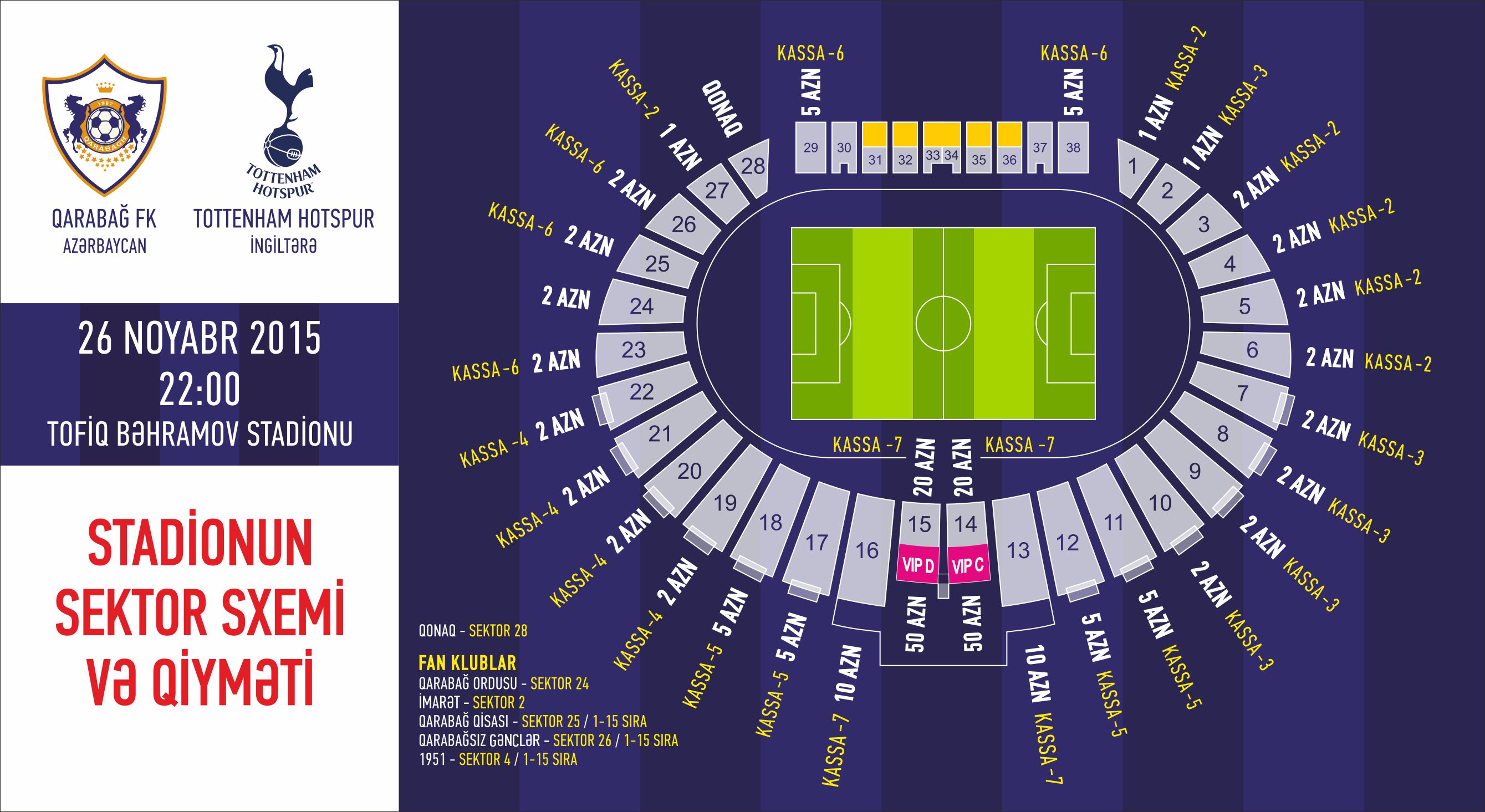 “Qarabağ”  - “Tottenham” qarşılaşmasının biletləri satışa çıxıb