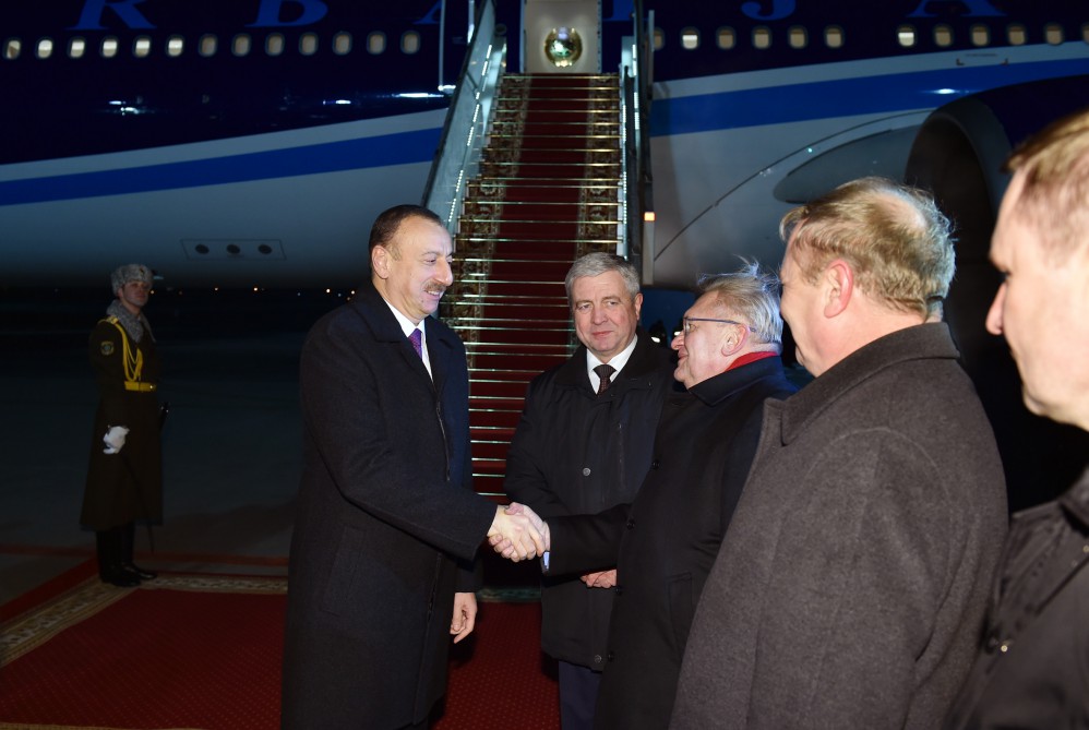 İlham Əliyev Belarusa getdi -  Fotolar