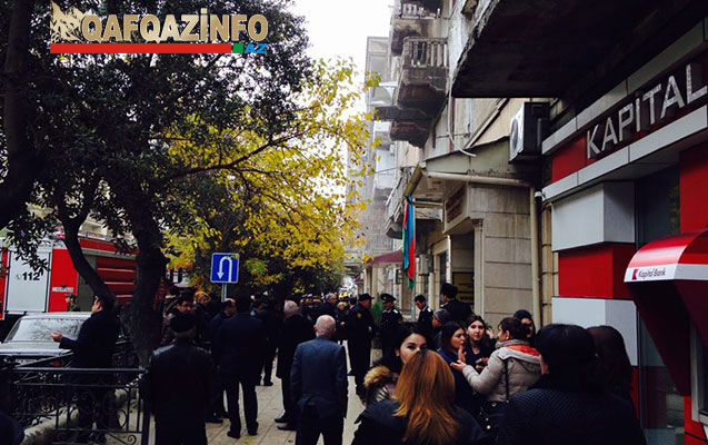 Nərimanov Məhkəməsi boşaldıldı -  Yanğın var+Fotolar