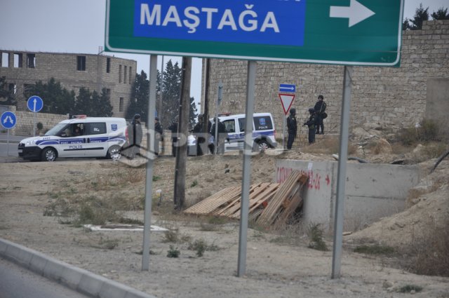 Nardaranda polislər üçün çadırlar qurulur 
