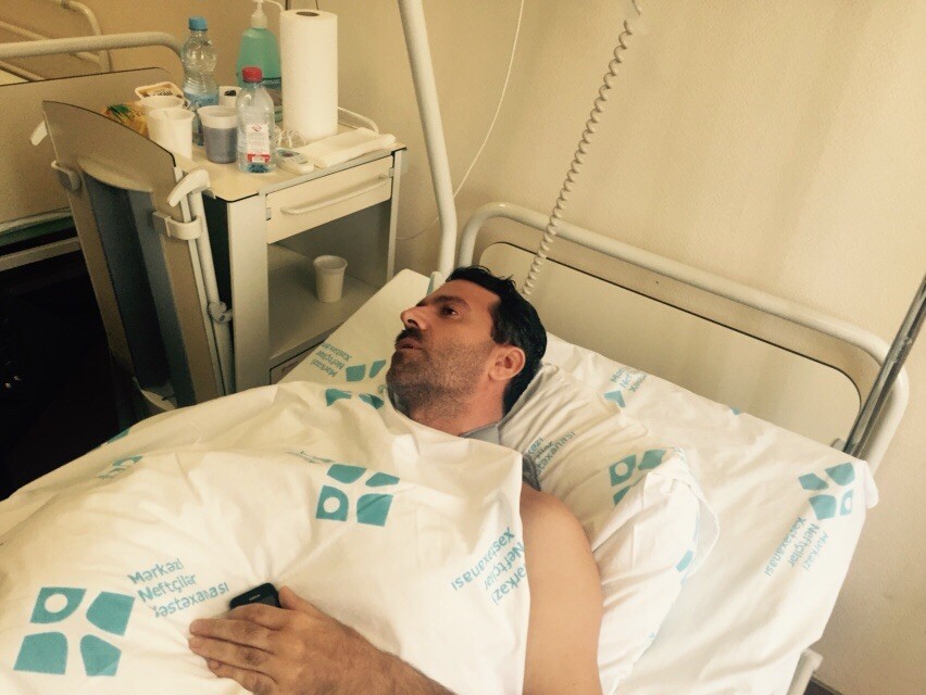 Ruhi yaralı neftçilərə baş çəkdi -  Fotolar