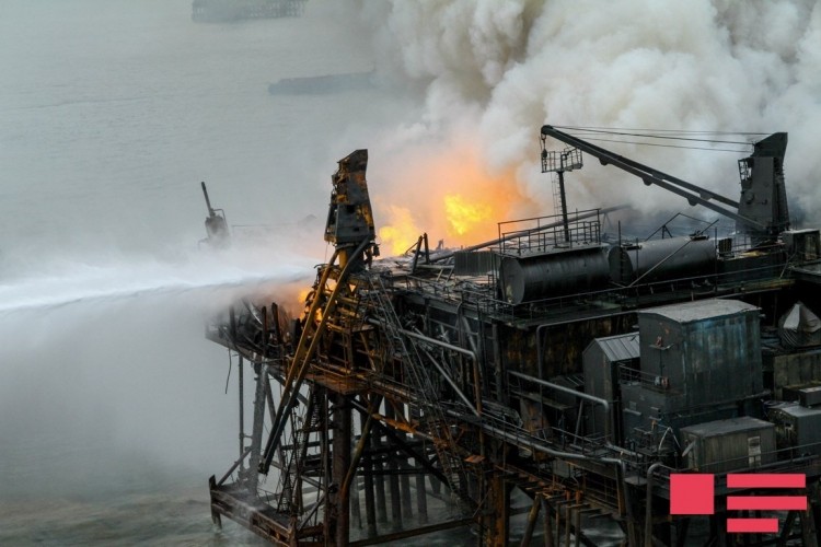 "Günəşli"dəki yanğın hələ sönməyib -  Fotolar