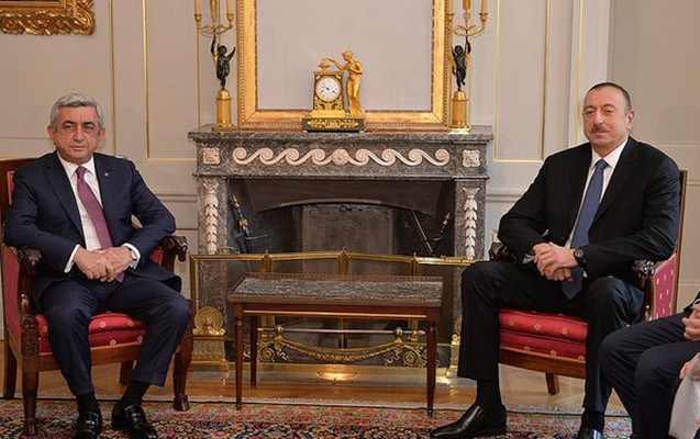 İlham Əliyevlə Sarkisyan g&ouml;r&uuml;şd&uuml; - Fotolar