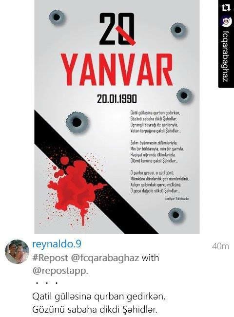 Reynaldodan şəhidlərə ehtiram -  Foto