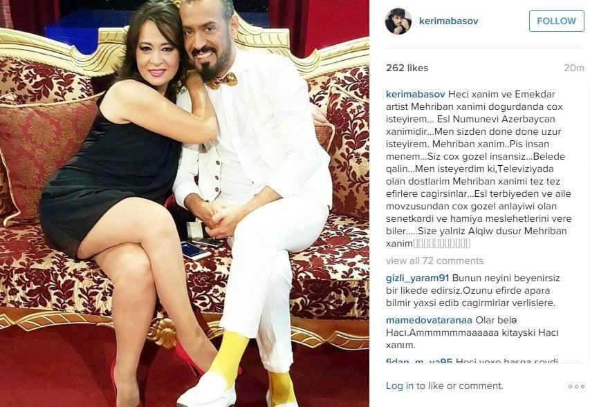 Kərim Xanlarovaya uduzdu -  Üzr istəyib pul ödəyəcək