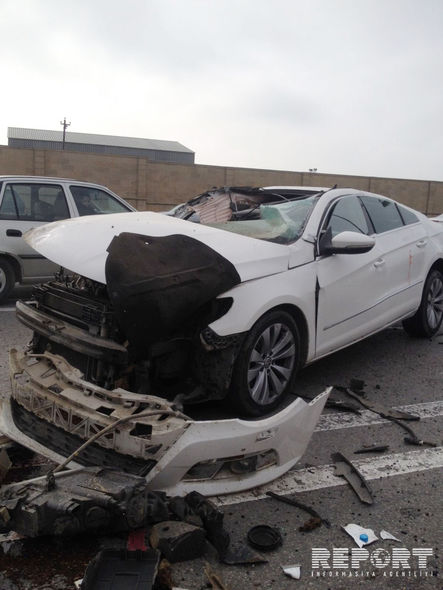 Bakıda polis qəza törətdi - Fotolar + Yenilənib