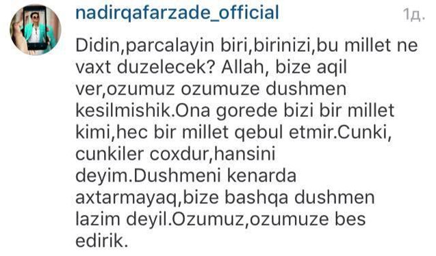 “Fahişələrə də “sənətkardır” deyirlər”  -  Nadir