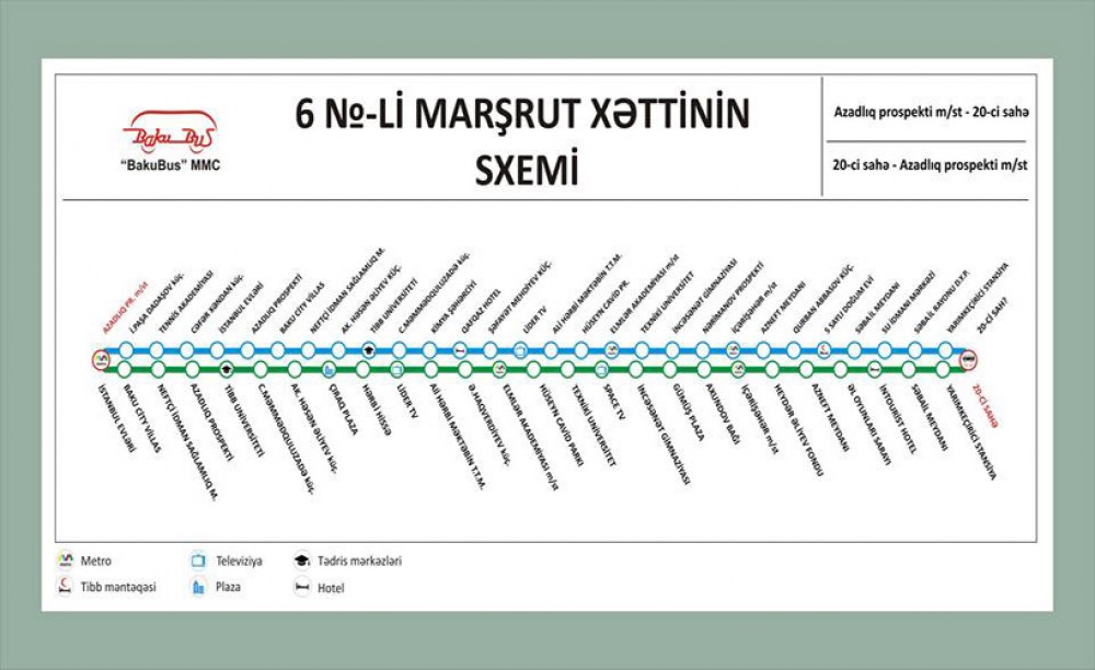 “6 nömrə”nin marşrutu dəyişdi