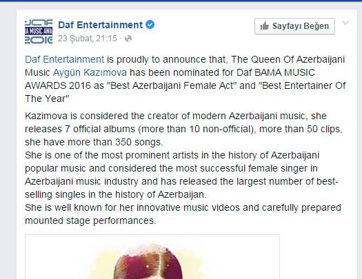 Ayg&uuml;n &ldquo;İlin ən yaxşı sənət&ccedil;isi&rdquo;nə namizəd g&ouml;stərildi - Foto