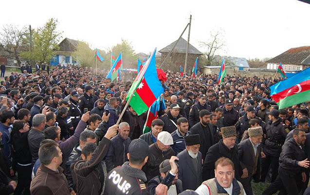 Masallıda şəhidlə izdihamlı vidalaşma -  Fotolar