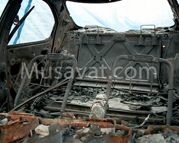 Bakıdakı “Ştrafnoy”da yandırılan maşınların  -  Fotoları