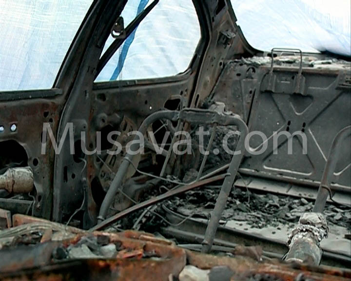 Bakıdakı “Ştrafnoy”da yandırılan maşınların  -  Fotoları