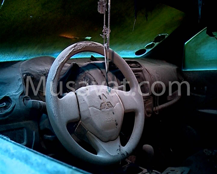 Bakıdakı “Ştrafnoy”da yandırılan maşınların  -  Fotoları