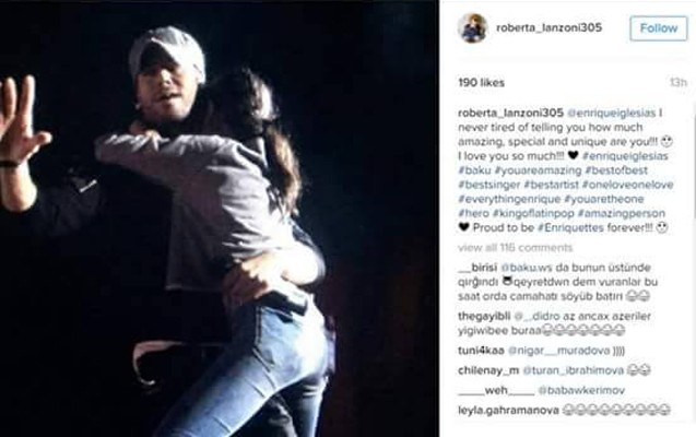 Enrikeni qucaqlayan qız azərbaycanlı deyilmiş... -  Fotolar + Video