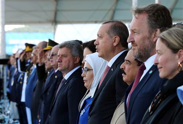 Ərdoğan Əli Həsənov və Oqtay Əsədovla körpünün açılışında -  Fotolar