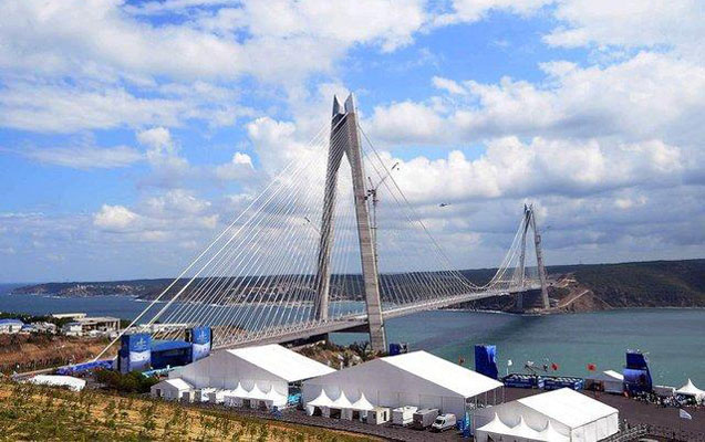 Ərdoğan Əli Həsənov və Oqtay Əsədovla körpünün açılışında -  Fotolar