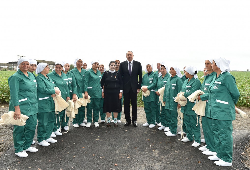 Prezident pambıqçı qadınlarla çay süfrəsində - Fotolar Prezident pambıqçı qadınlarla çay süfrəsində - Fotolar