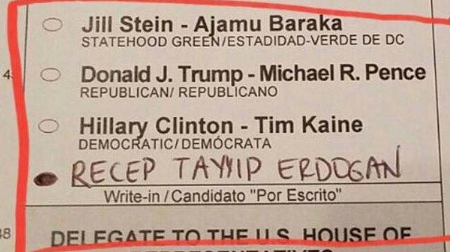 Nə Trampa, nə də Klitona - Ərdoğana səs verdi