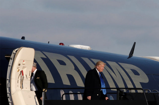 Trampın 100 milyonluq təyyarəsi -  Hamamın kranları qızıldandır + Fotolar