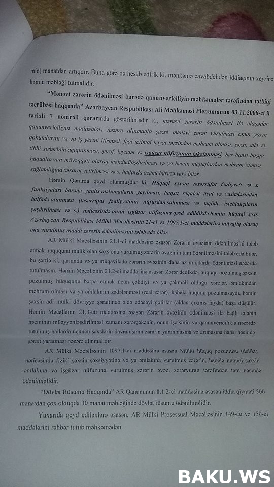 “Bazarstore” qadını məhkəməyə verdi -  100 minlik təzminat+Foto