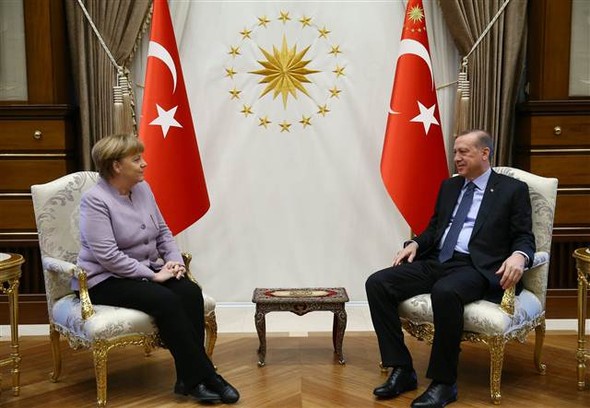 Merkel Türkiyəyə çatdı - Ərdoğanla görüşdü+Fotolar