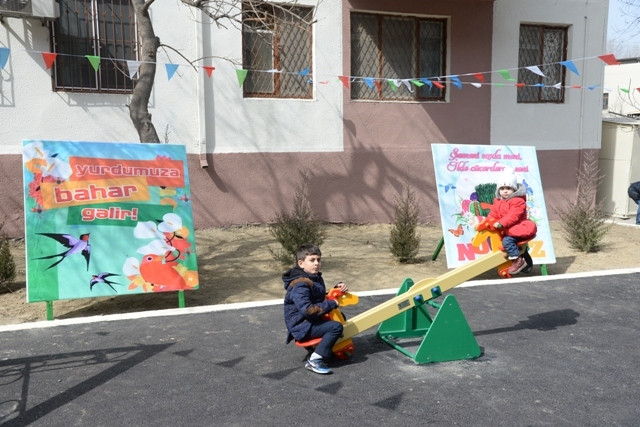 Novruz bayramı ərəfəsində növbəti “Abad həyət” sakinlərin ixtiyarına verildi - Nəsimidə